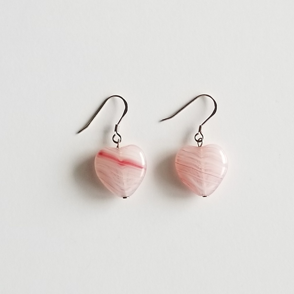 New Pink Heart Earrings